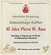 Einladung 10 Jahre Hl. Anna